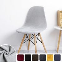 Velvet Fabric Dining Chair Cover Stretch Shell Chair Covers Armless Short Back Chair Seat Covers For Home Hotel Wedding Kitchen Sofa Covers  Slips