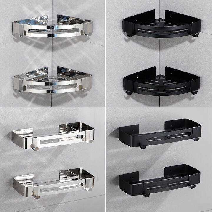 🌹Ready Stock🌹 2 Type 304 Stainless Steel / Aluminium Bathroom Shampoo Holder Shower Shelf Holder