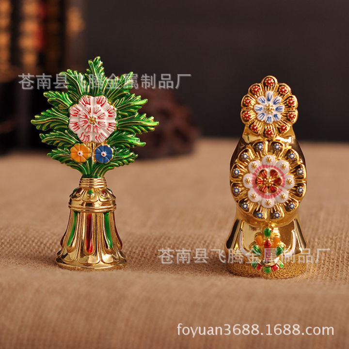 100-authentic-การสนับสนุนพระพุทธศาสนาของทิเบตด้วยข้อเสนอแปดของทองแดงแท้และข้อเสนอแปดของดอกไม้-สิงโตม้าผสมทิเบตพระพุทธรูป