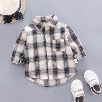 DMKids Baby Cotton Clothing Boys Tops Shirts Casual Clothes Checked Blouse Long Sleeves Shirt Infant Toddler Tee Boy Top T-shirt