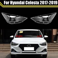 Lampu Depan Mobil ไฟตกแต่งสวนฝาครอบไฟหน้าโป๊ะไฟแบบโปร่งใสสำหรับ Hyundai Celesta 2017 2018 2019ไฟเปิดปิดอัตโนมัติเคสตัวเครื่อง