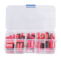 45 Pcs Dip Switch Assorted Kit On Off Toggle 2.54mm Range 1 2 3 4 5 6 7 8 9P for Circuit Breadboards Electrical Circuitry  Parts