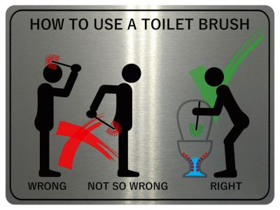 HOW TO USE A TOILET BRUSH Funny Aluminum-plastic Composite Panel Plaque Sign House Office Pub