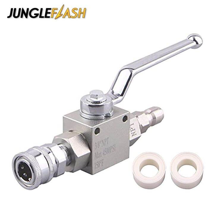 JUNGLEFLASH High Pressure Washer Ball Valve Kit With 3/8 Inch Quick
