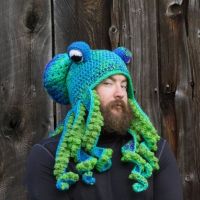 ❄ Europe and the United States 2023 new adult Halloween party tricky funny octopus headgear crochet wool octopus hat