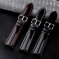 Suitable For High-grade genuine leather strap 18 19 20 21 22MM blackhead layer cowhide-like cordovan high-end wear-resist