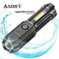 Upgraded Portable Flashlight Strong Side Light High-power Rechargeable Zoom Tactical torch Outdoor Lighting LED lantern Rechargeable  Flashlights