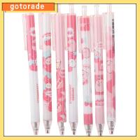 GOTORADE 6ชิ้นค่ะ ปากกาเจล หมึกสีดำ 0.5มม. การเขียนที่ราบรื่น สีชมพูอมชมพู ออฟฟิศสำหรับทำงาน