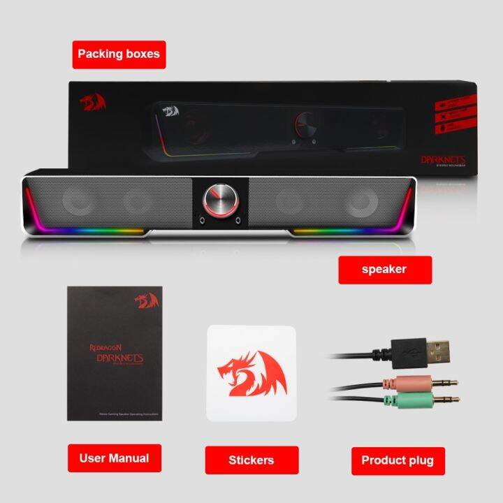 redragon-ลูกดอก-gs570ลำโพงไร้สาย-รองรับบลูทูธไร้สาย-aux-3-5รอบทิศทาง-rgb-ลำโพงคอลัมน์เสียงบาร์สำหรับคอมพิวเตอร์พีซีลำโพง