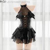 ☌♦▫AniLV Witch Feminos Vestido De Transformação Mágica Malha Prea Uniforme Couro ค้างคาวปีศาจ Roupas Femininas