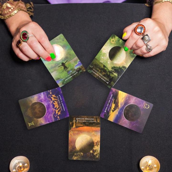 ร้อนขายไพ่ทาโรต์สำหรับการทำนายของใช้ส่วนตัวสำหรับ-moonology-manifestation-oracle-cards-mysterious-divination-tarot-deck-เวอร์ชั่นภาษาอังกฤษเต็มรูปแบบในอุดมคติ