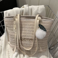 2023 Womens Shoulder Bag Chic Shopping Bag Woven Bag Fashionable French Tote Bag Large Capacity Shoulder Bag Straw Woven Bag