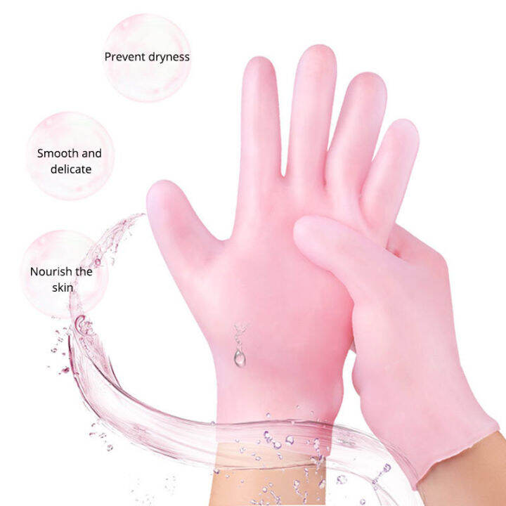Polocat Silicone Gloves Moisturizing Spa Gel Hand Gloves Exfoliating to Prevent Dry Skin and