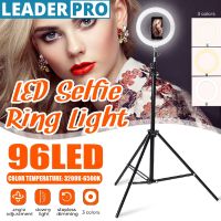 96 LED 3colors Selfie Ring Light 6500K Studio Photography Photo Fill Ring Light with Tripod for iphone Smartphone Makeup