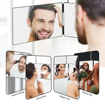 3 Way Mirror with LED Lights, 360 Mirror for Women for Braiding, Self Cut  Mirror