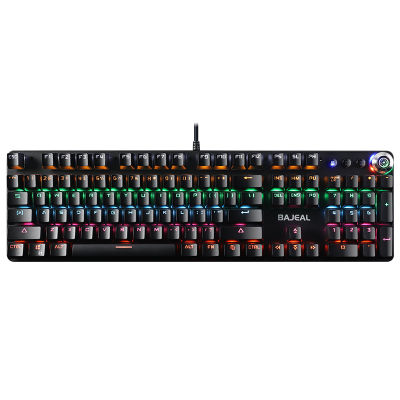 104 Keys Blue Switch Mechanical Keyboard Gaming Keyboard USB Wired LED Backlit Ultra-slim Keyboard For PC Computer Windows