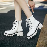 mingqiong1992 2022 Autumn Winter Martin Boots Women Thick-Soled British Style ins Trendy White Short 295-1