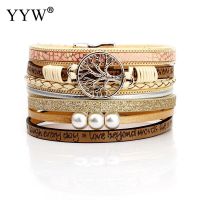 【CW】 Pulseras Mujer 2021 Plastic Leather Woman Magnetic Buckle Multilayer