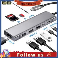 QIANGNAN6แล็ปท็อป VGA USB3.0กิกะบิต USB เสียง USB ชนิด C ฮับ9 In 1อะแดปเตอร์ชาร์จ PD HDMI 4K