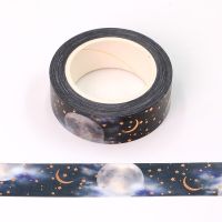 NEW 1 PC Decorative Gold Foil Stars and Moon Night Washi Tape Planner Adhesive Masking Tape  vintage washi tape TV Remote Controllers