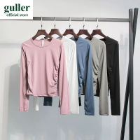 guller เสื้อผ้าโยคะเสื้อกีฬาแขนยาวแบบนู้ดของผู้หญิงเสื้อสำหรับฝึกซ้อมวิ่งรัดรูปยืดออกกำลังกายแห้งเร็ว