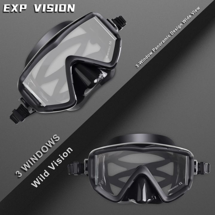 exp-vision-การดำน้ำดูปะการัง3หน้าต่างมุมมองกว้างสำหรับดำน้ำตื้นและดำน้ำดำน้ำตื้นสำหรับผู้ชายและผู้หญิง