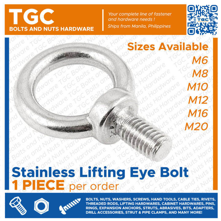 TGC 1PC SS Eye Bolt M6M20 Lifting Eye Bolt Stainless SUS 304 Lazada PH
