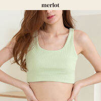 [CLEARANCE SALE] Merlot - Knit Crop Tank Top in Green (เสื้อกล้ามครอป ผ้ายืด สีเขียว) พร้อมส่ง