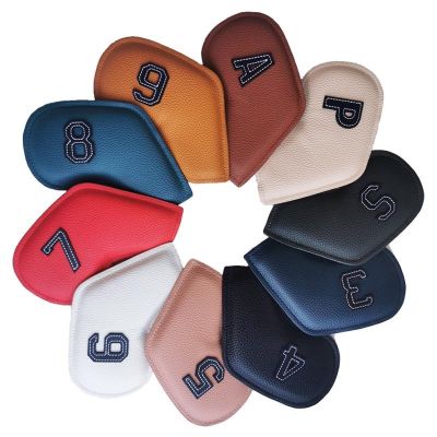☬❀✣ Color 10pcs/set Golf Iron head cover 3-9PSA Club Head Cover Embroidery Number Case Sport Golf Training Equipment Accessories