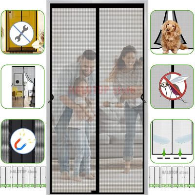 Tool-free Reinforced Magnetic Door Curtain Net Anti Bug Fly Partition Mesh Closing