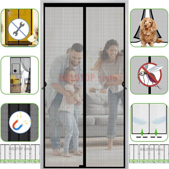 tool-free-reinforced-magnetic-door-curtain-net-anti-bug-fly-partition-mesh-closing