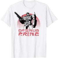 ผ้าฝ้ายแท้เสื้อยืดแขนสั้น พิมพ์ลาย Transformers Optimus Prime Lined Sunset Portrait แฟชั่นสําหรับผู้ชาย และผู้หญิงS-4XL  WUOP