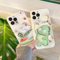 ใหม่เคส3D แบนสำหรับ Oppo A52 A16K A16S A16E A54S A54 A76 A92 A93 A94การ์ตูนไดโนเสาร์กระต่าย4G ขอบตรงกันกระแทกฟิล์มแข็งบูติกเคสใส่โทรศัพท์