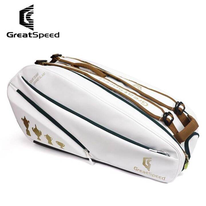 กล่องไม้แบดมินตันเทนนิส4แกรนด์สแลมใน6ปากกา-greatspeed-ไหล่ข้างเดียวที่เก็บรองเท้าแบบอิสระรุ่นวิมเบิลดัน