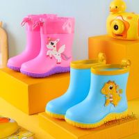 【hot sale】 ☸☏ B53 Childrens Mid-Top Rain Boots Non-Slip Wear-Resistant New All-Match Cute