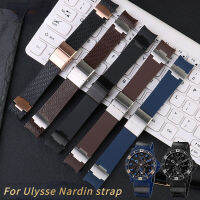 kuiwer สายนาฬิกายางซิลิโคน Ulysse Nardin 263นักประดาน้ำปลายโค้งสีดำน้ำตาลน้ำเงิน22มม. สายกันน้ำนาฬิกาข้อมือฟิตเนส