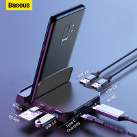 jianzhifen Baseus ฮับ USB C ที่วางโทรศัพท์7 In 1 Type C แท่นวางมือถือสำหรับ Huawei P40 Mate 30 Samsung S20 S9 HDMI-USB ที่เข้ากันได้ USB 3.0 HUB