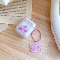 เคสกระต่ายสีชมพูการ์ตูนสำหรับ Airpods 1 2 Pro หูฟังบลูทูธนุ่มน่ารักฝาครอบกล่องชาร์จพร้อมพวงกุญแจ