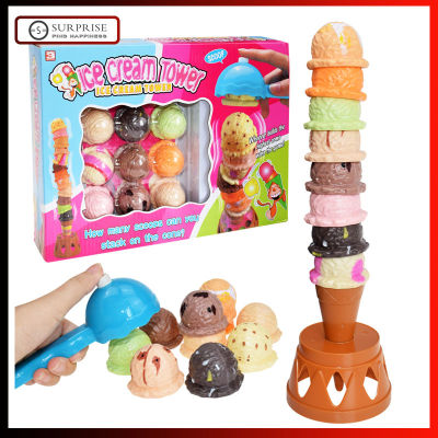 Ice Cream Stack Up Tower Balancing Tower Game Ice Cream Tower Balancing Game Stacking Game Ice Cream Parlor for Kids Birthday Present