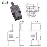 ;.[- 5Pcs 10Pcs IEC 320 Straight Cable AC Plug Socket C13 C14 10A 250V Black Rewireable Electrical 3 Pin Female Male Power Connector