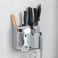 [COD] Multifunctional chopsticks basket knife integrated kitchen fast spoon storage box cage barrel