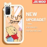 JIUMOO เคสสำหรับ OPPO A52 A92 A72 4G ลายการ์ตูนหมีน้ำผึ้งสร้างสรรค์สีสันสดใสน่ารักเคสซิลิโคนเลนส์กล้องถ่ายรูปแบบนิ่มมอนสเตอร์น้อยเคสโปร่งใสกันกระแทกแบบใสเรียบง่ายเคสป้องกัน