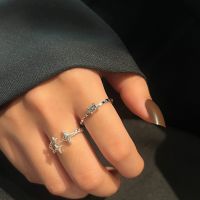 [COD] Korean version minimalist style silver geometric ring simple student couples tail finger trendy girl