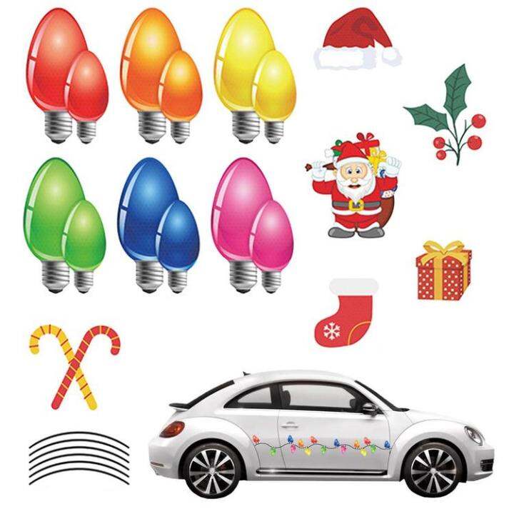 christmas-magnet-car-stickers-christmas-light-bulb-string-wall-decals-car-magnets-stickers-magnets-pvc-stickers-decorations-for-christmas-car-refrigerator-metal-surfaces-popular