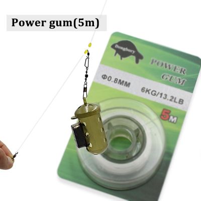 5m Carp Fishing Power Gum Elastic Fishing Line Accessories Carp Rig Stop Knot Tool For Fishing Rigs Fluorocarbon Line Absorber Accessories