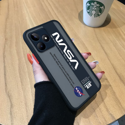 GGK เคสสำหรับ Realme C53 Realme Narzo N53สร้างสรรค์โลโก้ Space AIR NASA มีน้ำค้างแข็งโปร่งใสเคสใส่โทรศัพท์คลุมทั้งหมดเคสป้องกันกล้อง