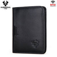 ZZOOI Popular Genuine Leather Mens Wallet Top Layer Cowhide Credit Card Bag European and American Retro Zero Wallet