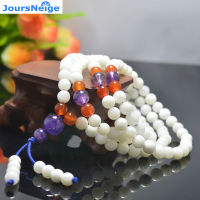 JoursNeige ธรรมชาติเชลล์ Tridacna ลูกปัดสีม่วงคริสตัลสร้อยข้อมือวิญญาณชั่วร้ายโชคดีสำหรับผู้หญิงสาวสร้อยข้อมือเครื่องประดับหลาย