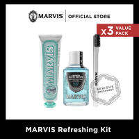 [ MARVIS Refreshing Kit ] Anise Mint 85ML + Mouthwash Anise Mint 120 ML + Toothbrush White