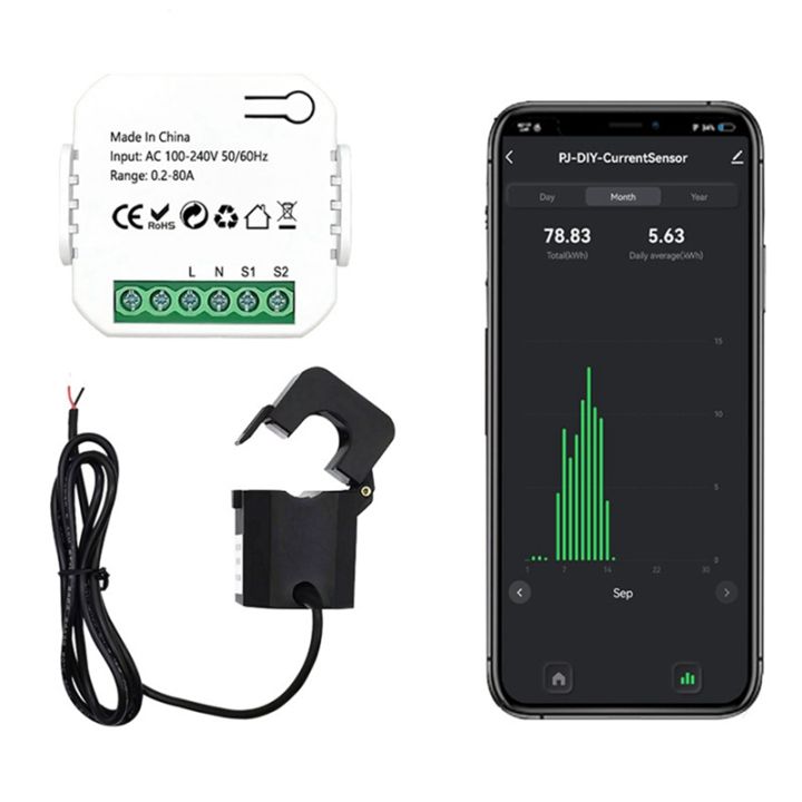 tuya-smart-life-wifi-energy-meter-80a-with-current-transformer-clamp-kwh-power-monitor-electricity-statistics110v-230v